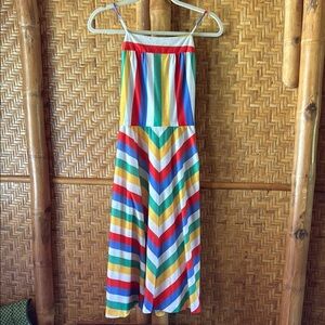 Colorful Striped rainbow vintage midi Dress XS